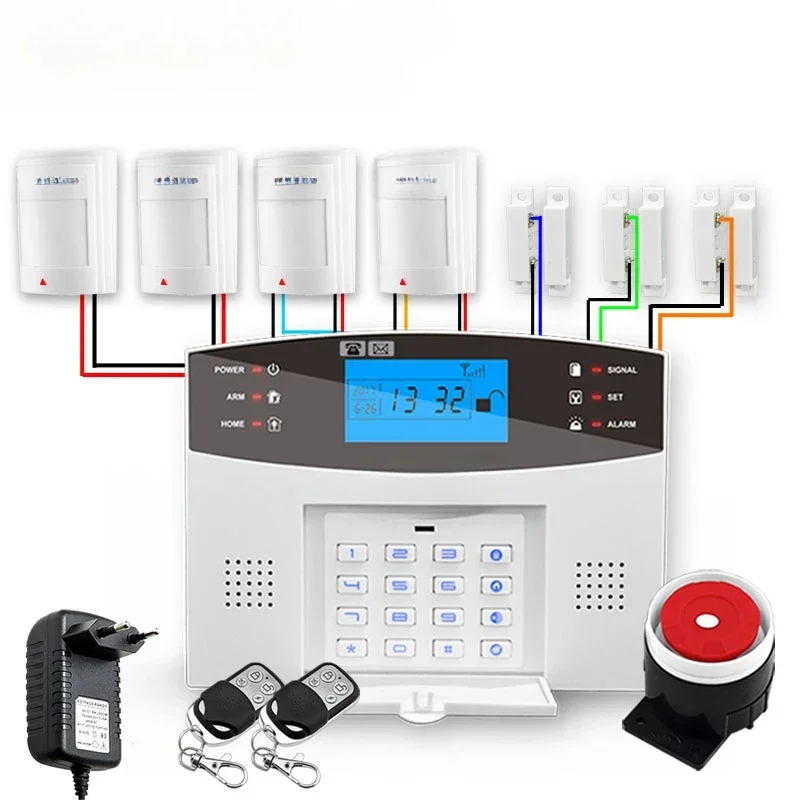 

APP Keyboard Screen Intercom Wired & Wireless Home Burglar Security Alarm 433MHz Wireless GSM Alarm System