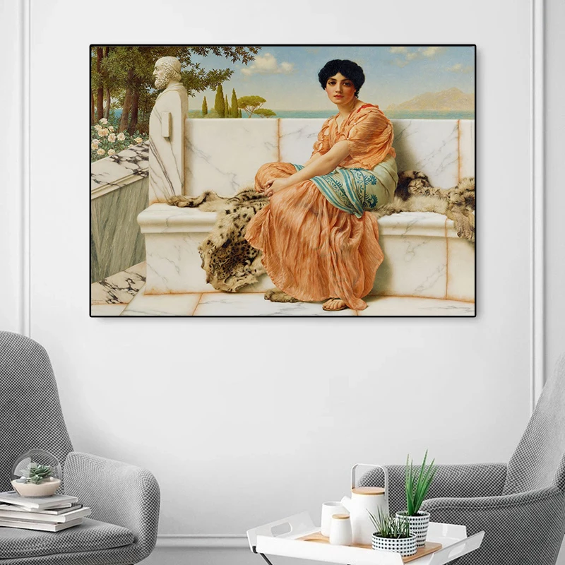 Vintage In The Days of Sappho Canvas Paintings Posters and Prints Wall Art Pictures for Living Room Wall Decoration Cuadros