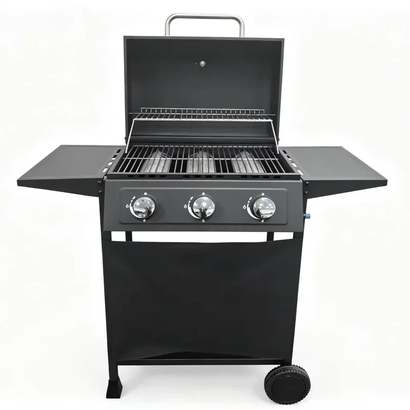 Portable Dual Burner Gas Grill Automatic Ignition Smokeless Tabletop BBQ for Outdoor Camping Garden Picnic Cooking Compact