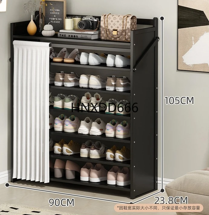 

Multi-layer simple installation-free folding shoe cabinet at the door of the home