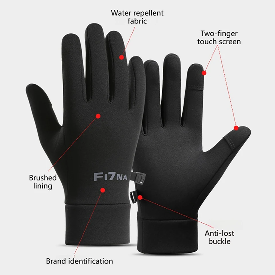 LOOGDEEL Autunno Inverno Guanti da ciclismo all'aperto Guanti da moto Palestra Fitness Sport Corsa Guanti touch screen caldi antiscivolo