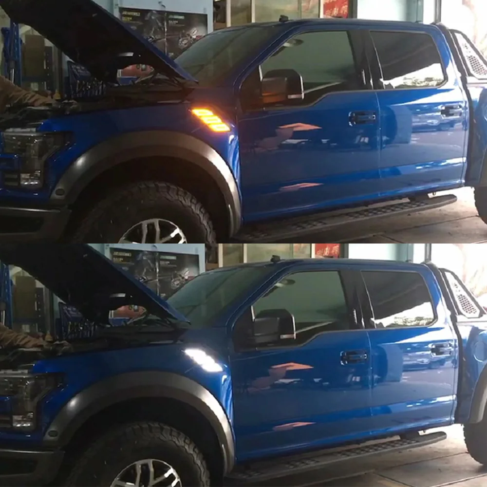 For Ford F150 Raptor models 16-20, leaf panel lights, daytime running lights, turn signals, side marker lights, warning