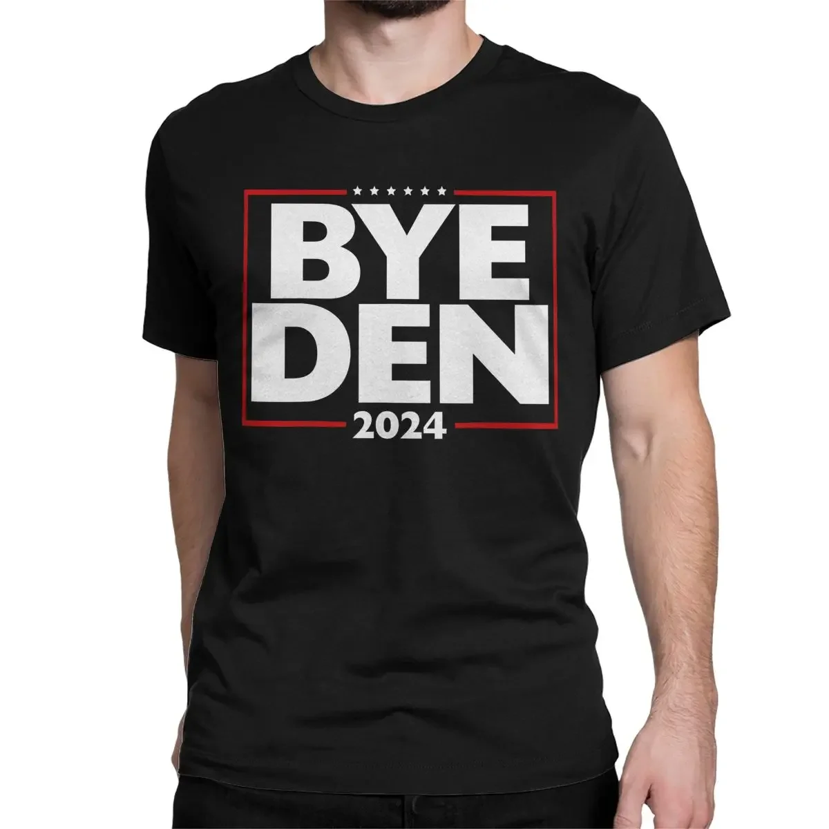 Bye Joe Biden 2024 T Shirts Men's Cotton Funny T-Shirt Crew Neck Tees Short Sleeve Clothes Birthday Present