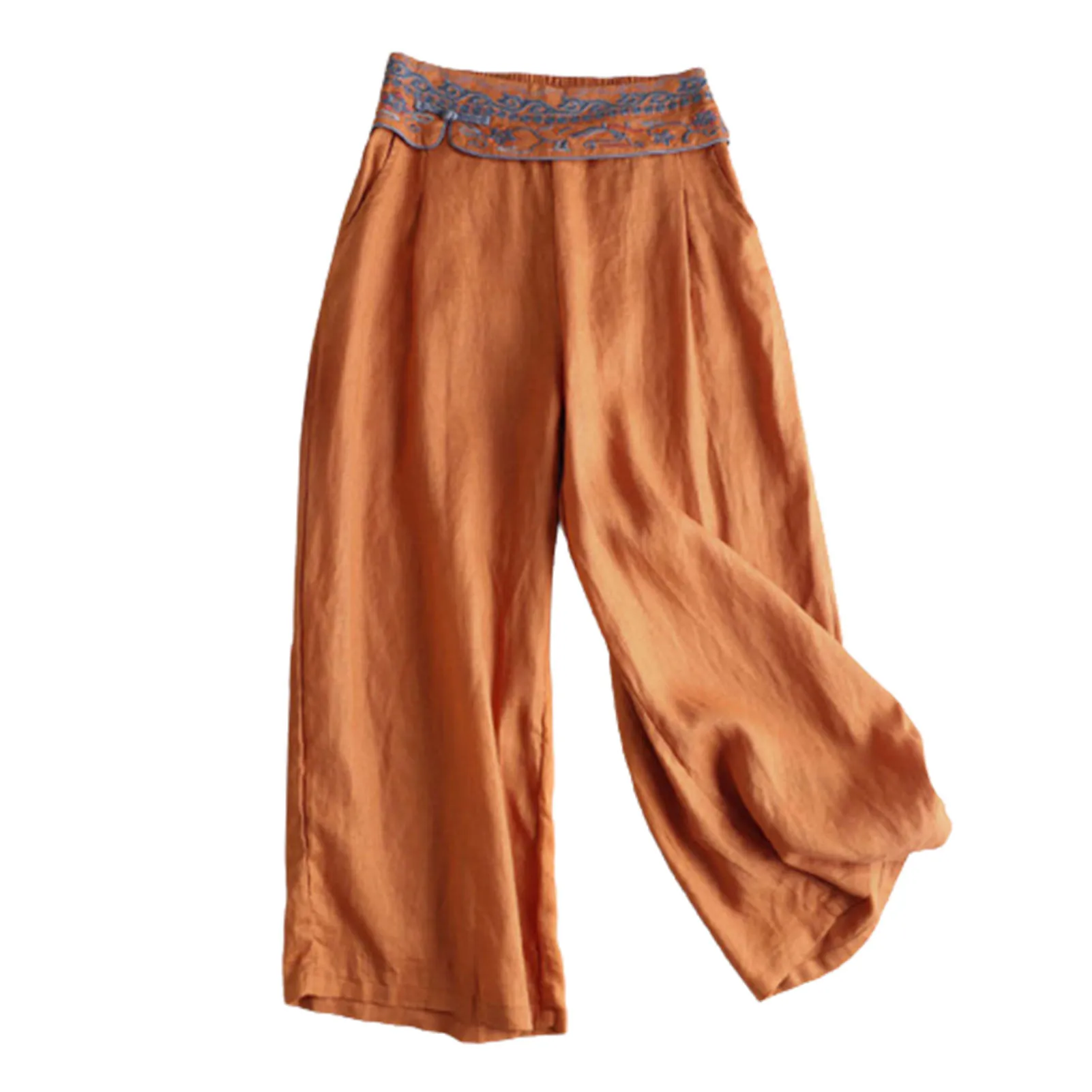 

Women's Casual Cotton Linen Baggy Pants Linen Pants with Relax Fit Lantern Trousers Suitable for Friends Gathering Wear