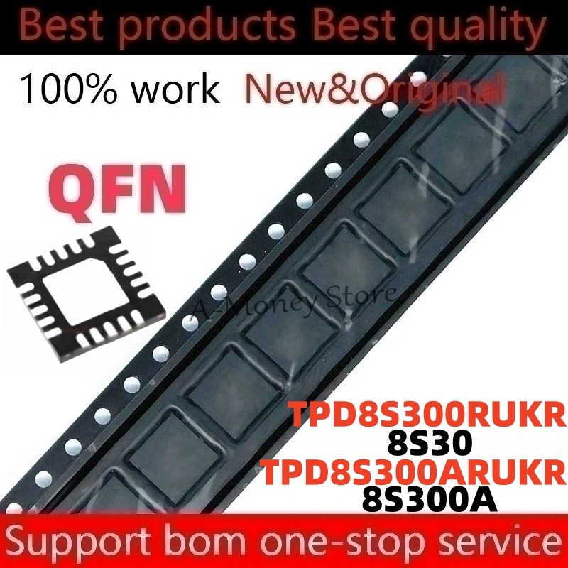 

(5pcs)TPD8S300ARUKR TPD8S300A 8S300A TPD8S300RUKR TPD8S300 8S30 QFN-20