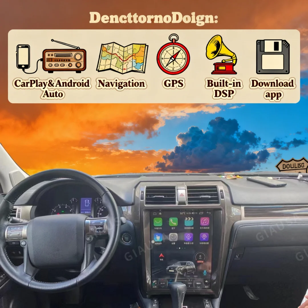 

15,6-дюймовый ЖК-экран для Lexus GX460 GX400 2010-2020 с CarPlay, Android, GPS-навигацией, радио и мультимедийным стереоплеером (головное устройство)