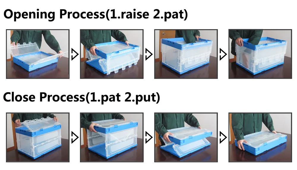 50l Storage Box Plastic clear Plastic Packaging Folding Storage Containers