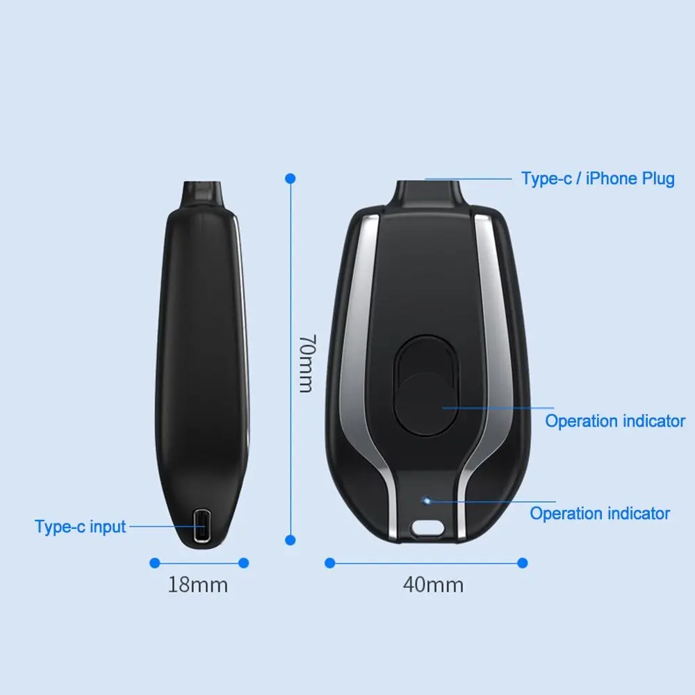 Mini type-c brelok Smartphone przenośny Bank mocy dla iphone\'a Android awaryjna ładowarka zasilanie awaryjne