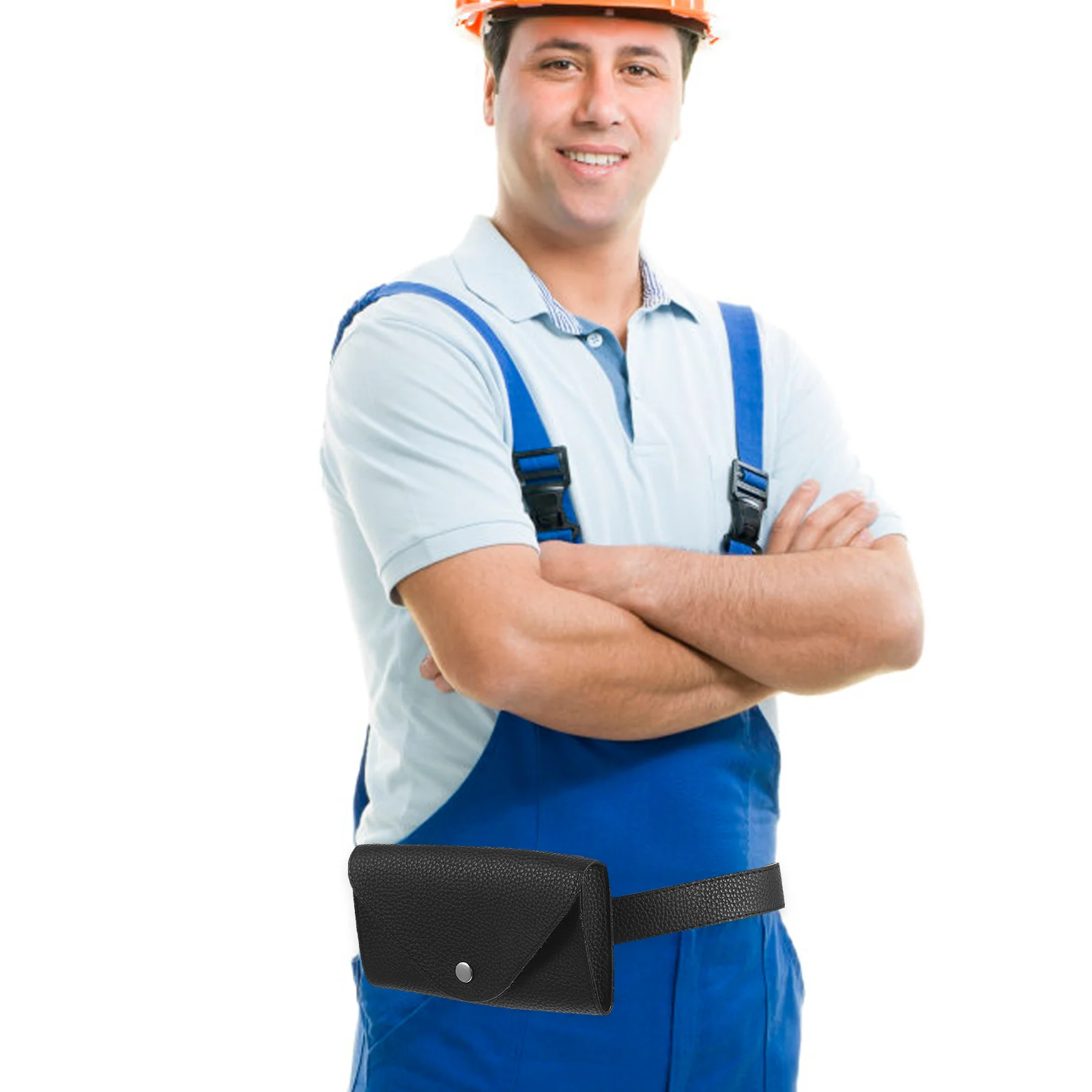 حقيبة هاتف مغلف صغيرة سوداء من البولي يوريثان، حقيبة خصر للنساء، مناسبات عالية السعة، حقيبة حزام أنيقة، حقيبة خصر من البولي يوريثان