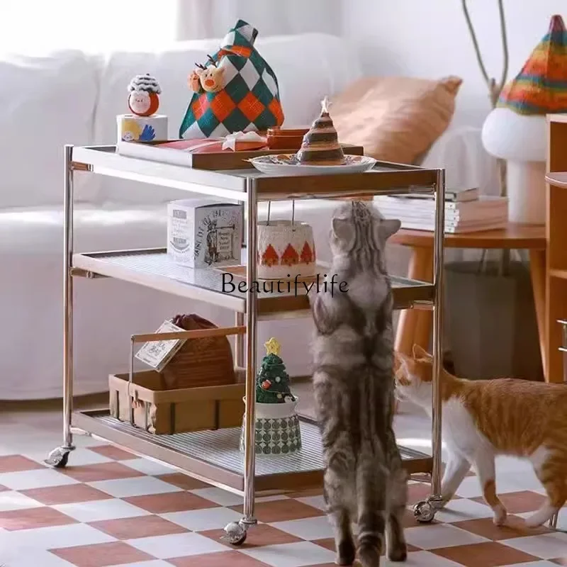 

yj5 French retro solid wood edge few family small apartment living room balcony