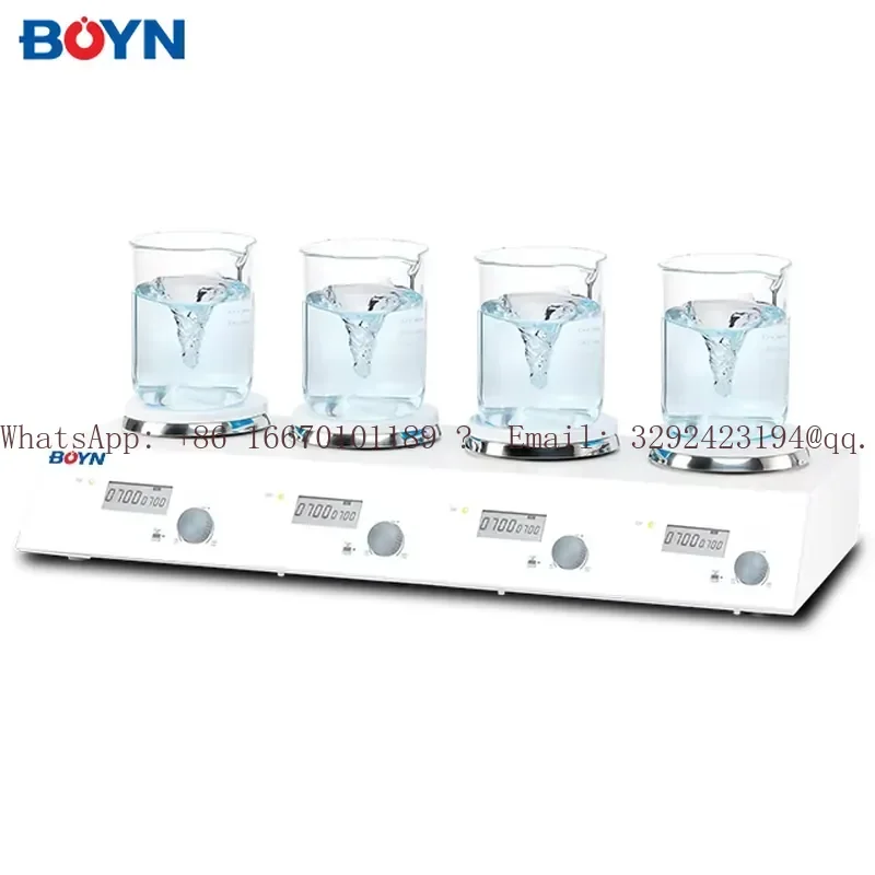 BNMS-M-S4 Multi-Channel Heating Stirrer 5W*4 Digital Lab LCD Display Brushless DC Motor Aluminum Ceramic Coating 200-1500rpm