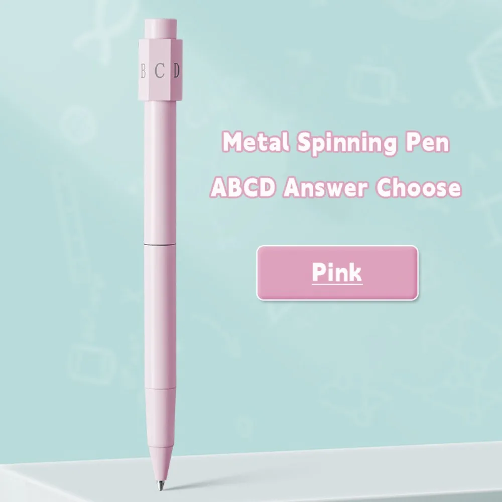 Metal Metal Spinning Pen 0.5MM Black Ink ABCD Answer Choose Ballpoint Pen Writing Tools Rotating Design Neutral Pen