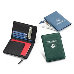 Genuine Leather RFID Travel Passport Cover Case Wallet Bag ID Card Holder Cowhide Coin Purse Document Cover Flight Men Women