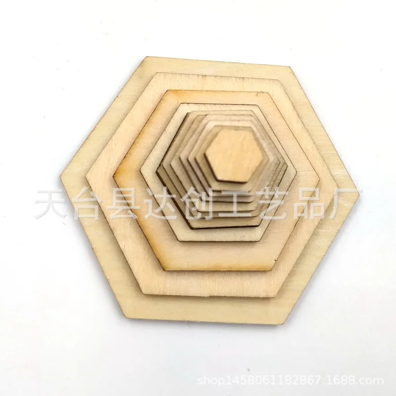 

Log linden board hexagonal wood DIY wood handmade graffiti decorative plywood chips, complete specifications