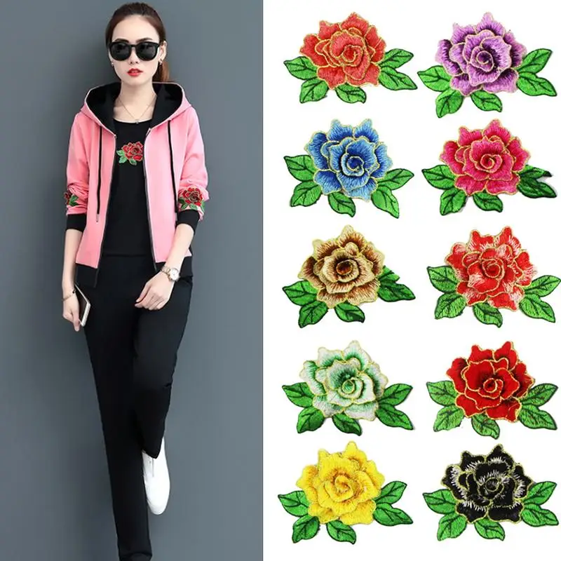 

3D Flower Lace Fabric 1Pcs Embroidery Applique for Dresses Elegant Trim Material for DIY Sewing Decoration Crafts
