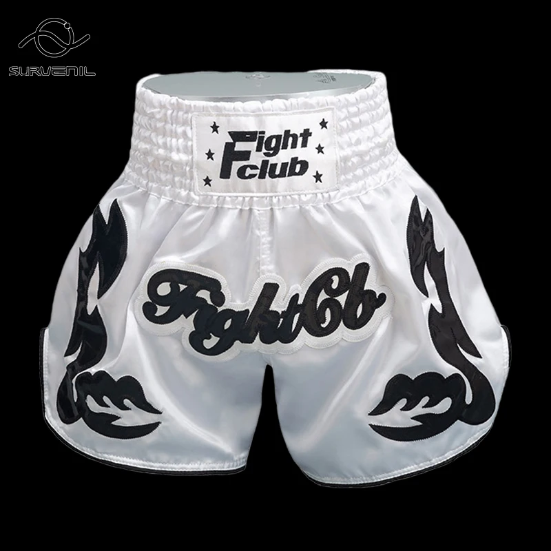 Short Muay Thai Man Embroidery Kick Boxing Shorts Women Child Retro Grappling Thaiboxing Cage Fighting Kickboxing Training Pants