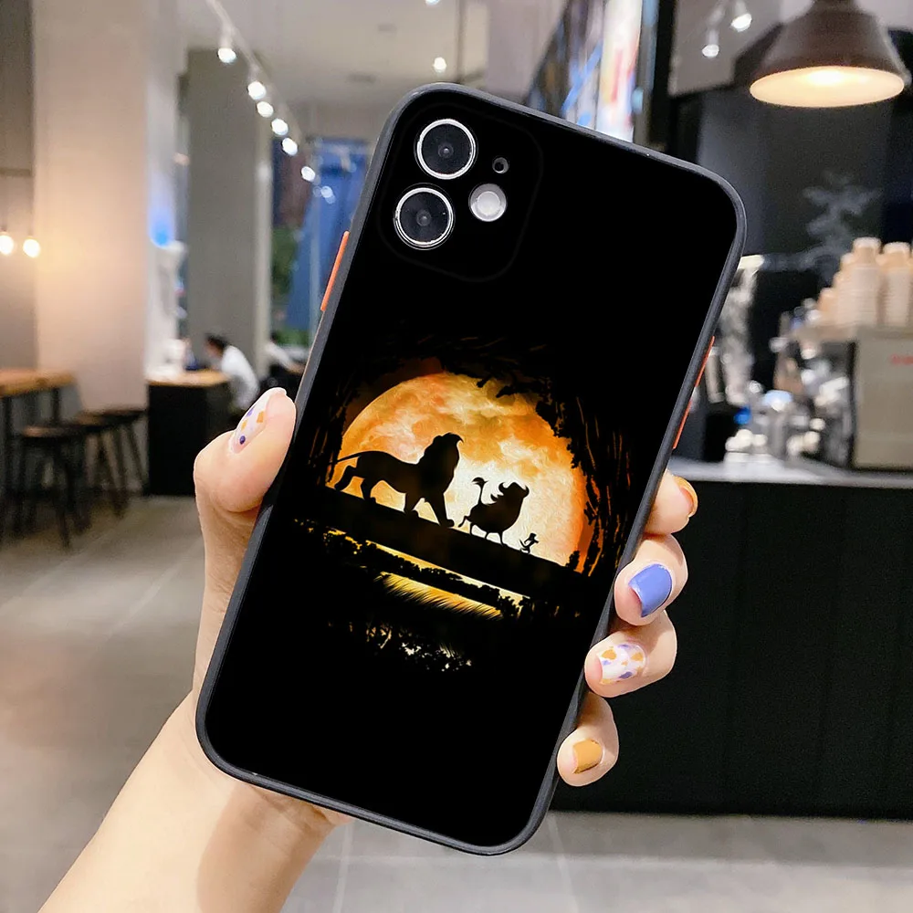 Matte Phone Case for iphone 16 14 13 15 Pro Max 8 7 Plus 12 11 Mini XR X XS SE Tiger Lion King Transparent Case Funda Shell