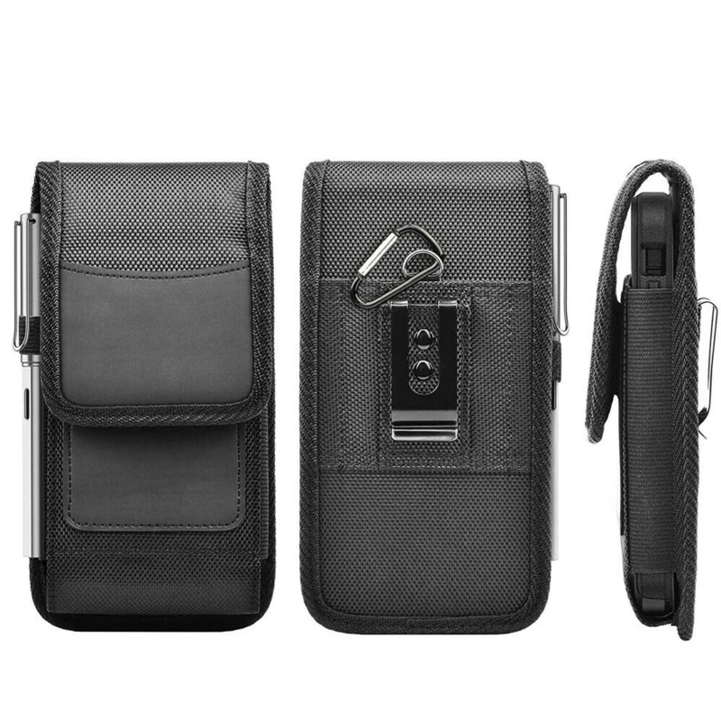 Vertical Horizontal Cellphone Holster For 3.5-6.3 Inch Smartphone Nylon Carry Case Portable Belt Waist Phone Pack