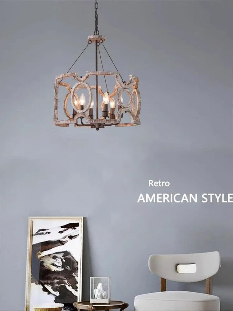 American Country Retro Pendant Light Simple Living Dining Room Lamp Rustic Decor for Bedroom Cafe Villa