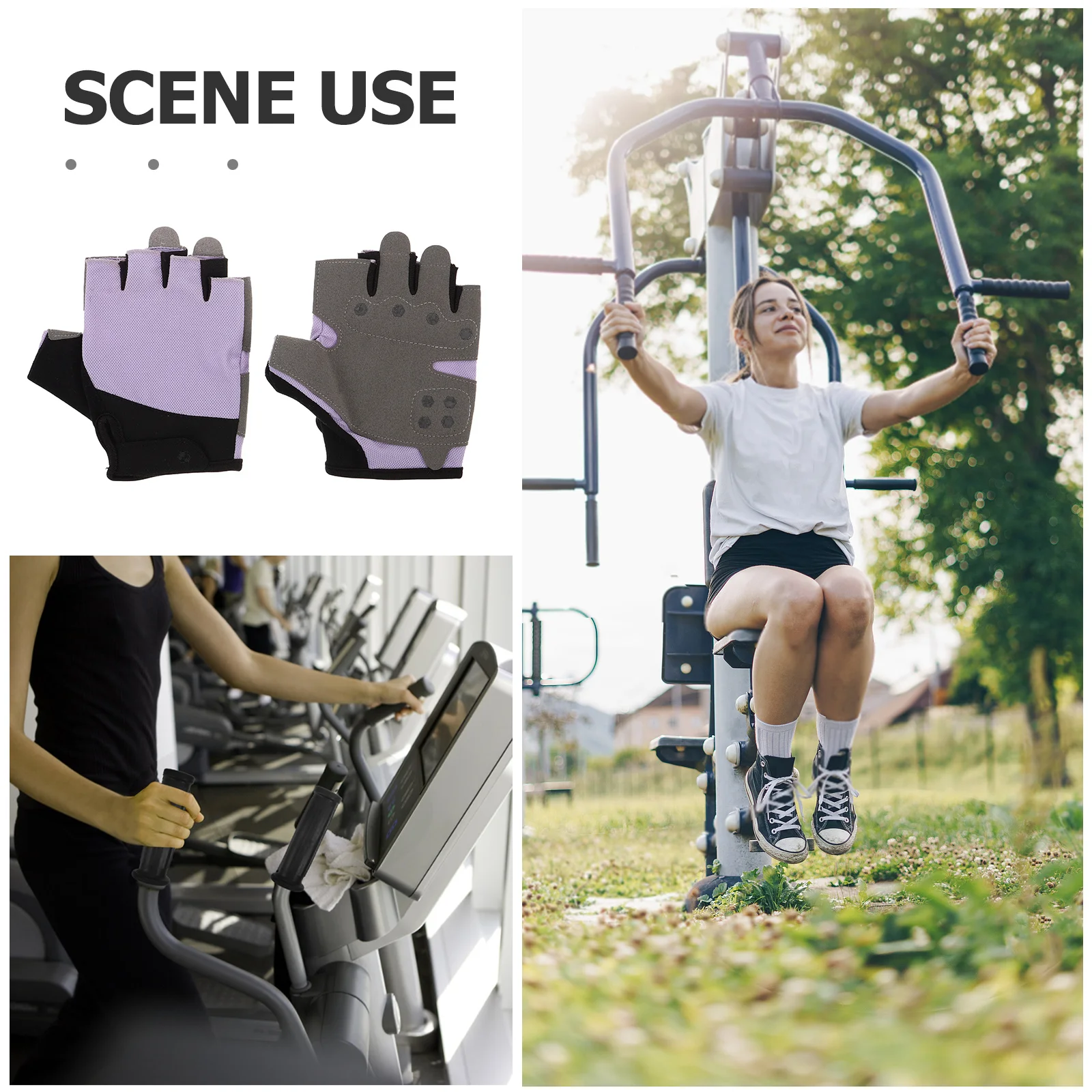 قفازات رياضية للياقة البدنية بدون أصابع قابلة للتنفس ومضادة للانزلاق للتدريب الرياضي لممارسة التمارين ورفع الأثقال #4