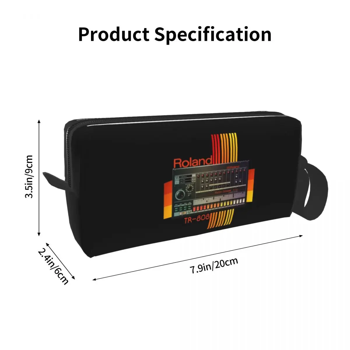 Roland Tr Drum Machine Model Makeup Bag Cosmetic Organizer Toiletry Cosmetic Bag for Women Beauty Travel Pencil Case