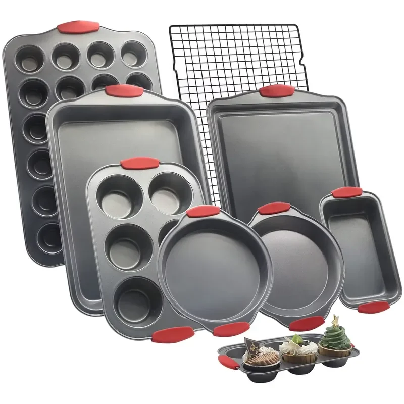 9 Piece Non Stick Baking Pan Set Cake Mold Kitchen Accessories Bakeware Tools
