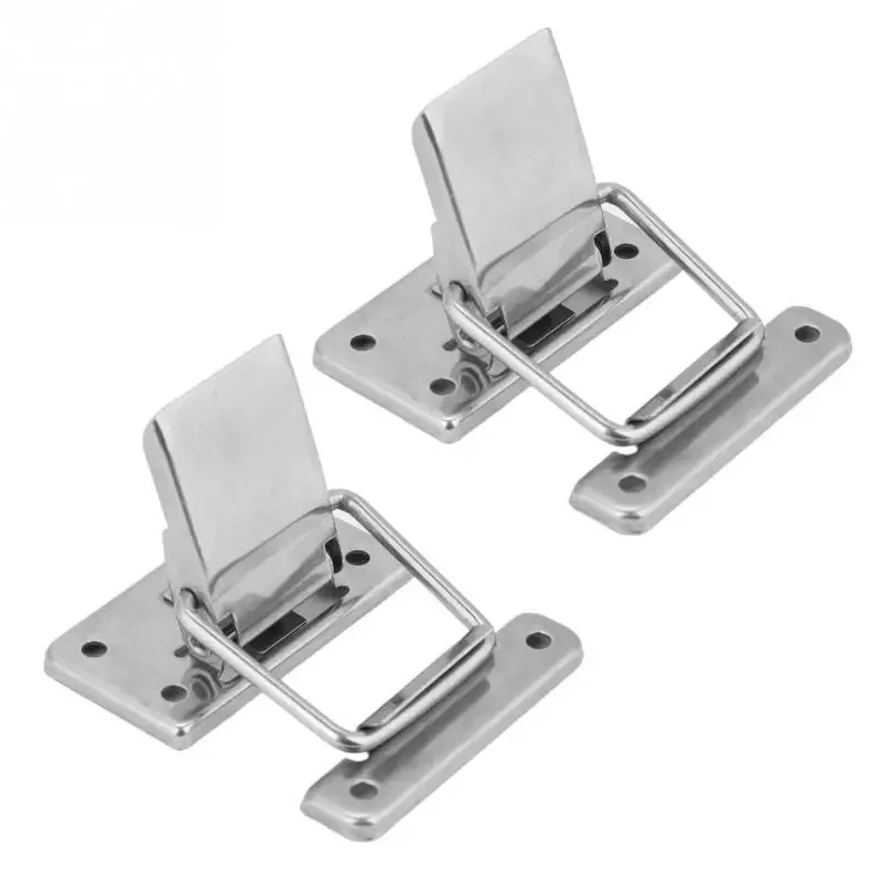 2Pcs Stainless Steel Latch Hasp Lock for Cabinet Case Spring Loaded Latch Catch Toggle Hasp Wooden Box Lock Furniture Hardware