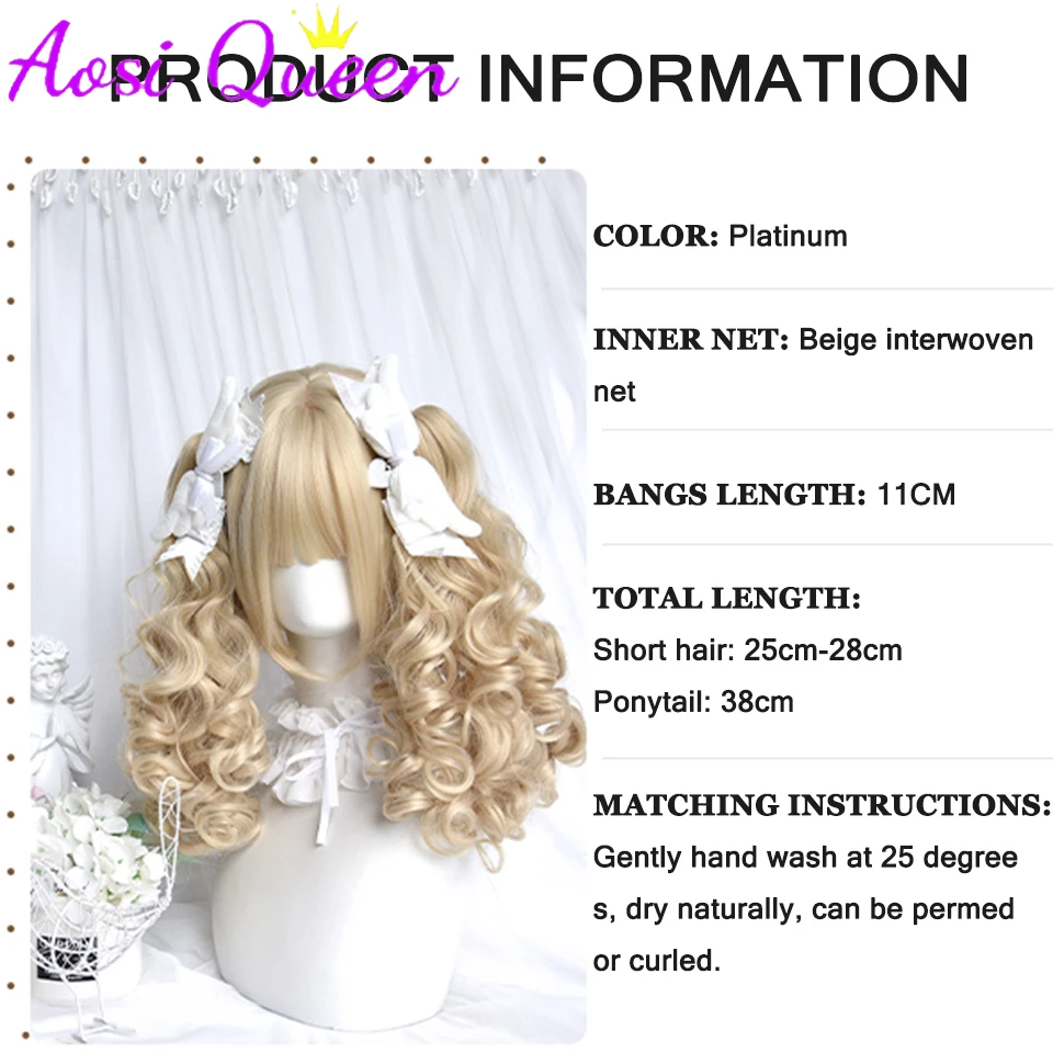 AOSI Natural Blonde Yellow Long Wavy Synthetic Hair Wigs with Bangs Women Body Wave Afro Female Wigs Cosplay Daily Hair