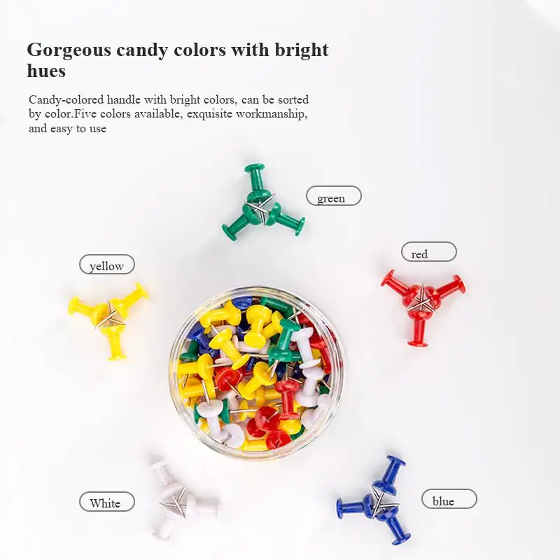Deli 0021 0042 Nickel-Plated Colored Push Pins Set 5 Colors Mixed 35/80PCS 23mm Length Thumbtacks for Office And School Supplies