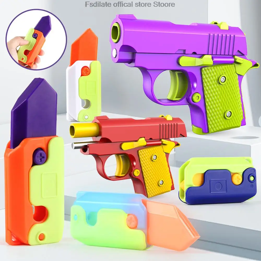 3D printing toy radish gun luminous radish knife reduce pressure fidget jouet gravity mini toys Christmas present for kid games