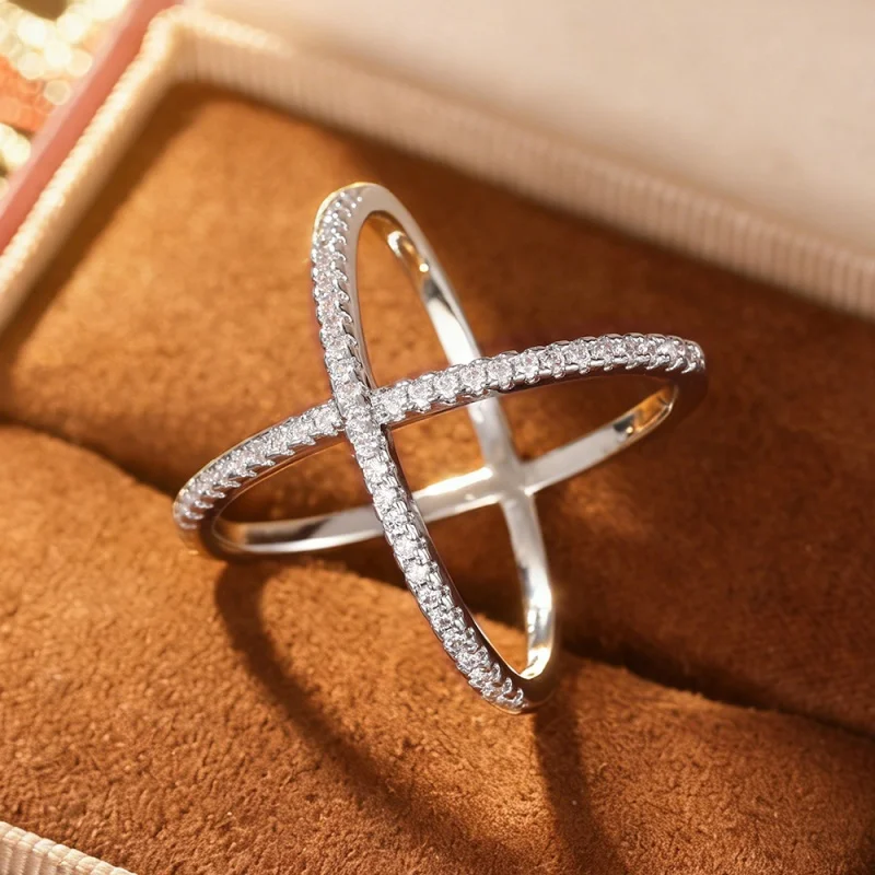 CAOSHI Special Interest Cross Over Design Rings for Women Minimalist Silver Color Party Accessories Timeless Styling Jewelry