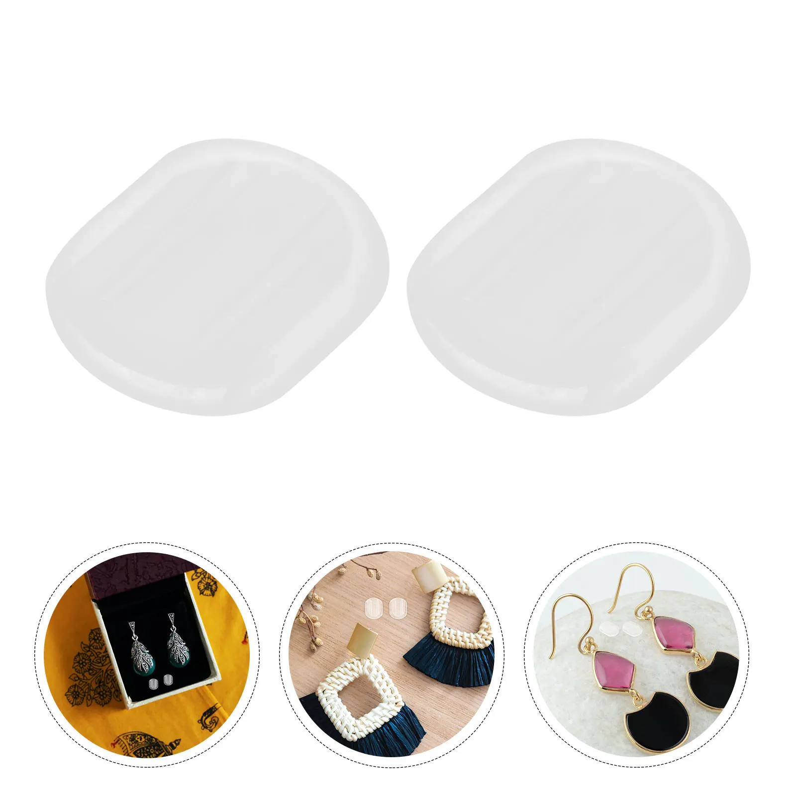 

60pcs Transparent Clamp Pads Non Slip Earring Cushions Silica Gel On Backs Covers For Sports Kids Support Patches For Clip