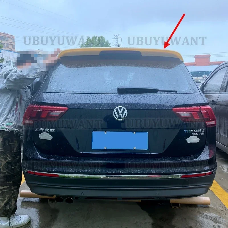 

Подходит для Volkswagen Tiguan, спойлер, настоящий глянцевый углеродное волокно, задние движущиеся детали, комплект кузова, украшение багажника, модификация 17-21