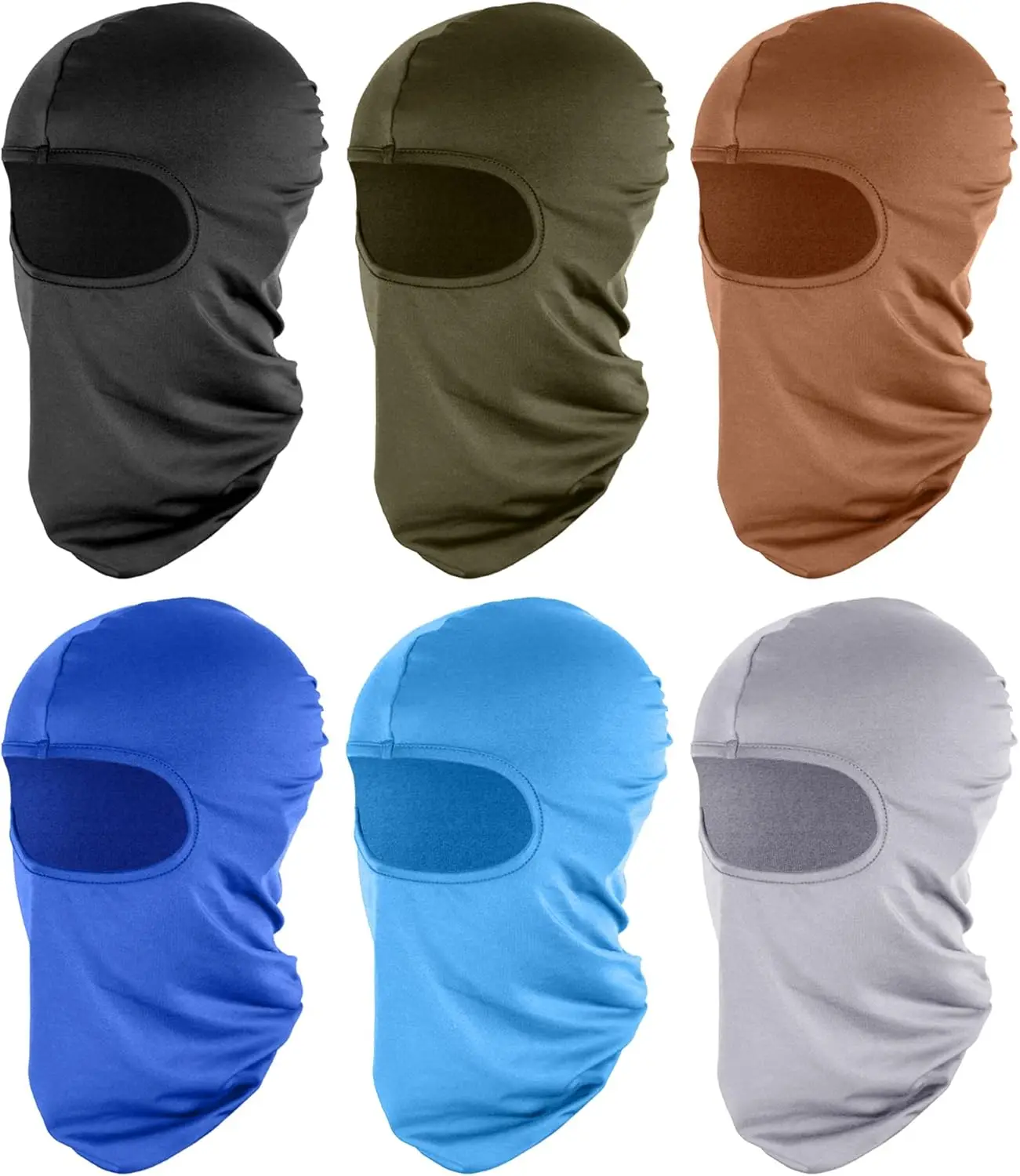 

6 Pack Ice Silk UV Balaclava Full Face Mask for Men Women Outdoor Cycling Running