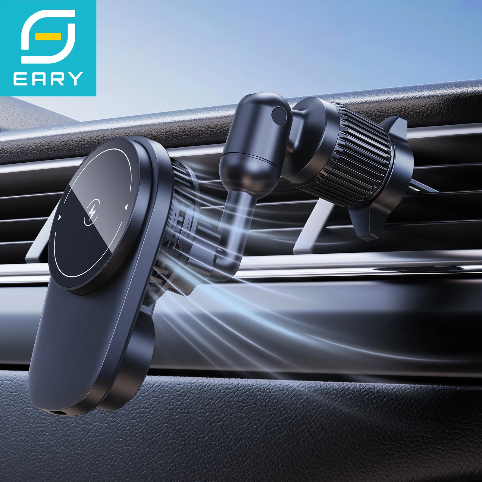 

Eary Wireless Car Charger Stand 15W Fast Charging Car Phone Holder Mount Air Vent Universal for iPhone 17/16/15 Samsung S25/S24