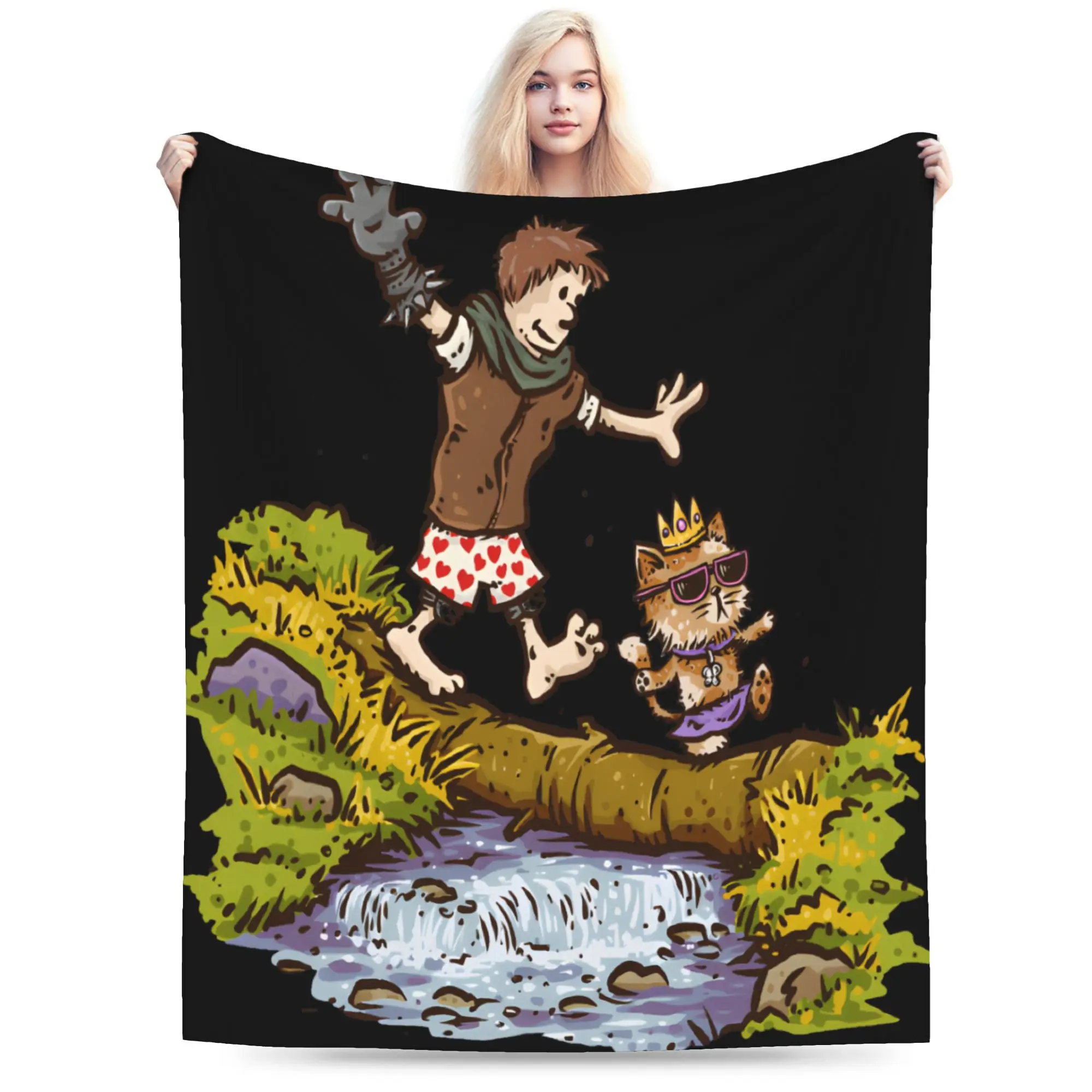 Carl And The Princess Donut and Mongo Dungeon Crawler Carl  Throw Blanket for Couch  Fuzzy Soft Plush Blanket