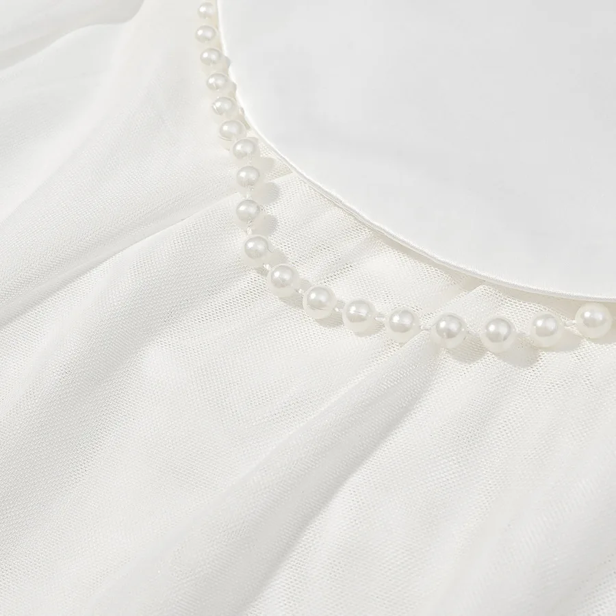 Elegant Pearl Mesh Patchwork Maxi Dress Women Strapless Ribbon Backless Long Dress Luxury Wedding Guest Party Evening Dress 2026