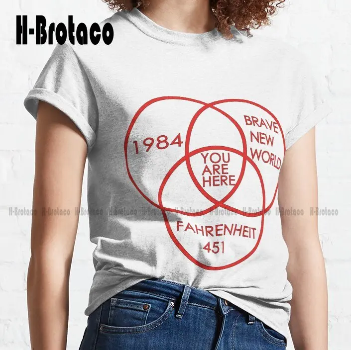 1984 Brave New World Fahrenheit 451 Conspiracy Classic T-Shirt Vintage Shirts For Women Xs-5Xl Custom Gift Make Your Design