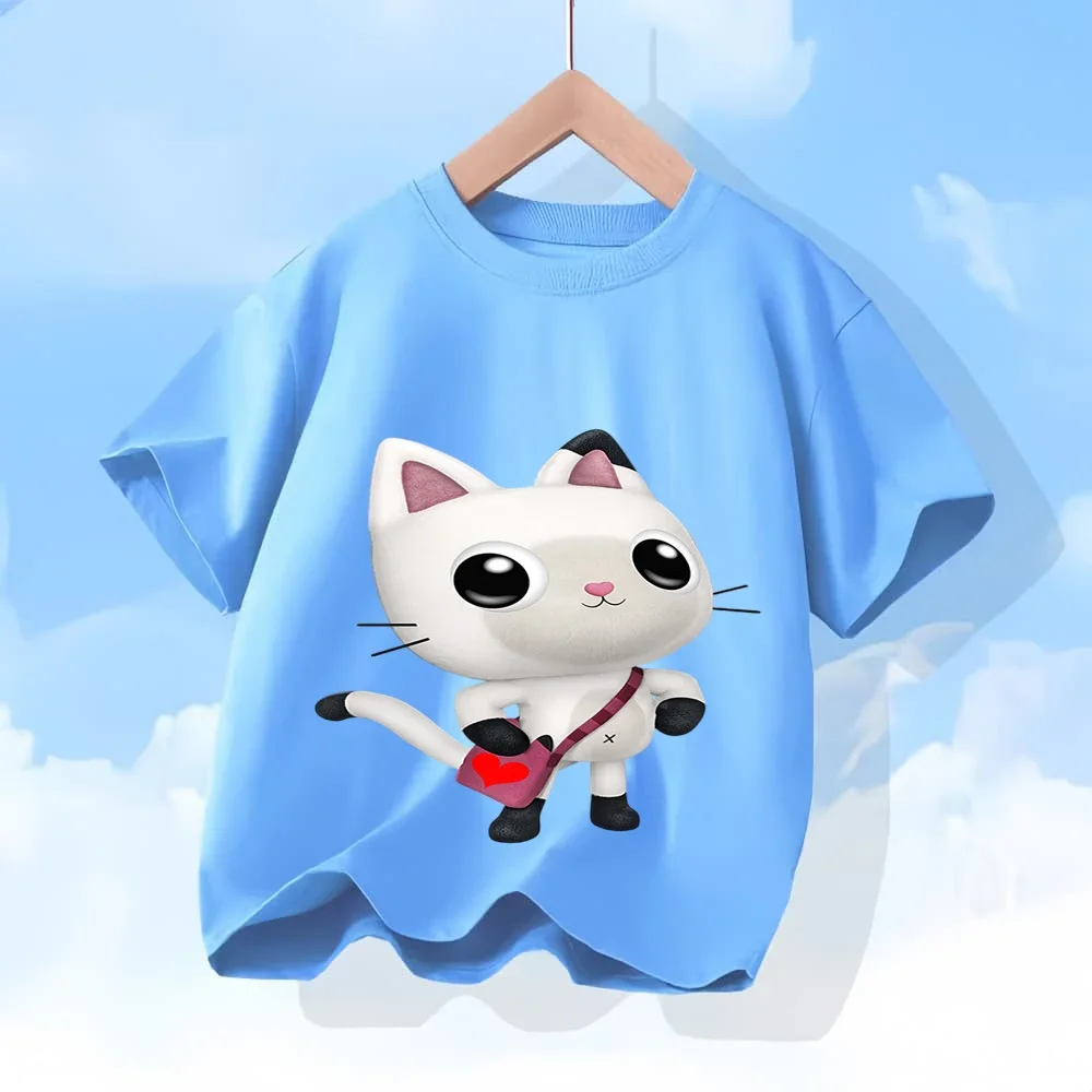 تي شيرت Gabby's Dollhouse Pandy Paws الرسمي للأولاد من القطن الناعم للأطفال من Ropa Niño