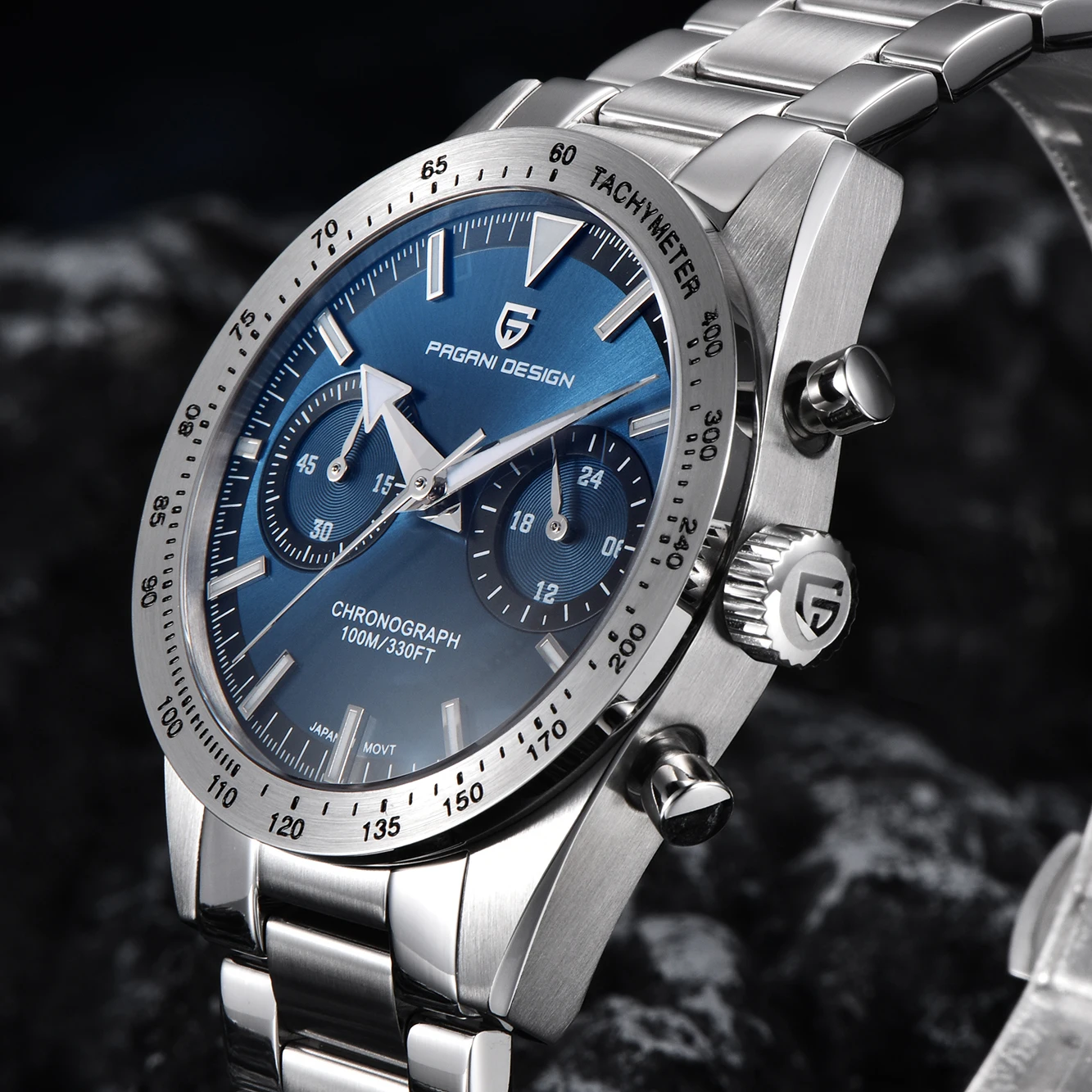 Men's Watch PAGANI DESIGN Luxury Quartz Wristwatch VK64 Speed Sports Chronograph Watch For Man AR Sapphire Mirror Leather Strap