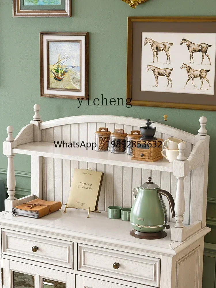 GZ-8  solid wood dining side cabinet storage tea cabinet kitchen integrated wall retro wine cabinet furniture