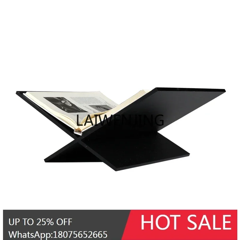 رف كتب على شكل حرف X من SGF، حامل كتب مزخرف، حامل ثلاثي القوائم، نموذج مجلة، رف عرض صحف الغرفة #2