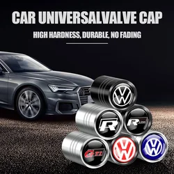 4Pcs Aluminum Metal Car Wheel Tire Valve Caps Stem Auto Accessories For VW Volkswagen GTI 4 Motion R RLINE Golf Polo Beetle