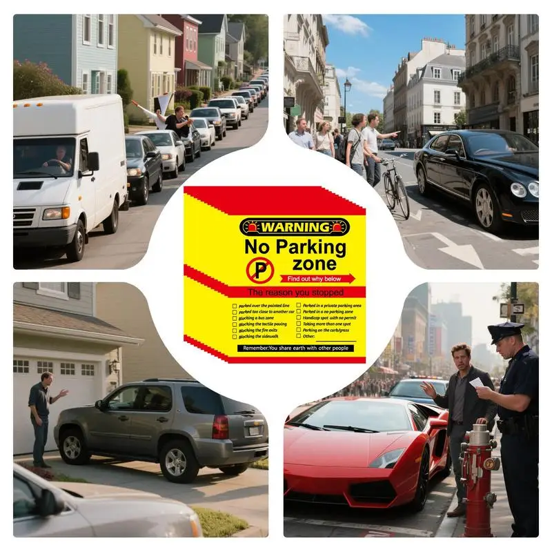 بطاقات ركن السيارة السيئة 50 قطعة تذكرة ركن السيارة المضحكة المزحة لوازم الأعمال علامات التحذير للرجال والنساء الأسرة عيد الميلاد