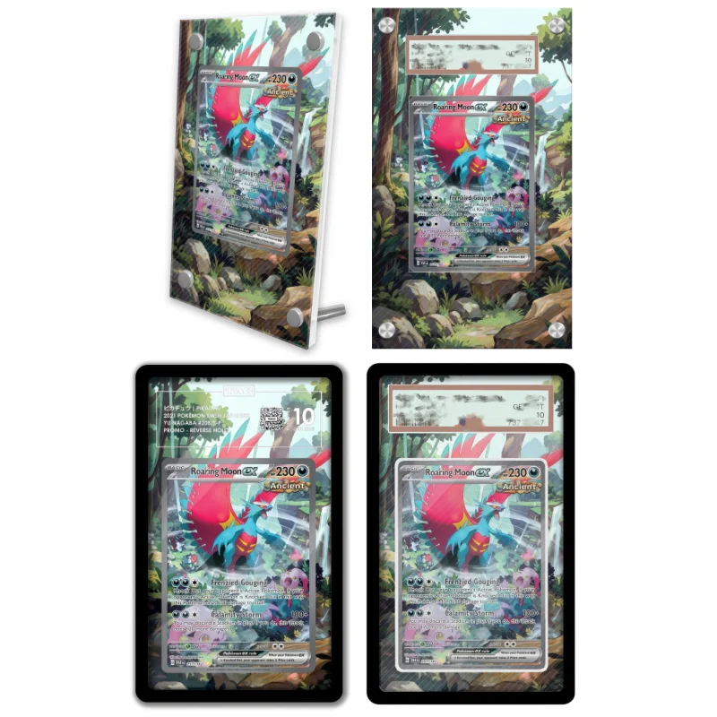 display-de-arte-anime-para-pokemon-scarlet-violet-roaring-moon-game-estojo-protetor-de-acrilico-para-arte-expandida-e-chaveiro-brinquedos-de-nivel-de-avaliacao