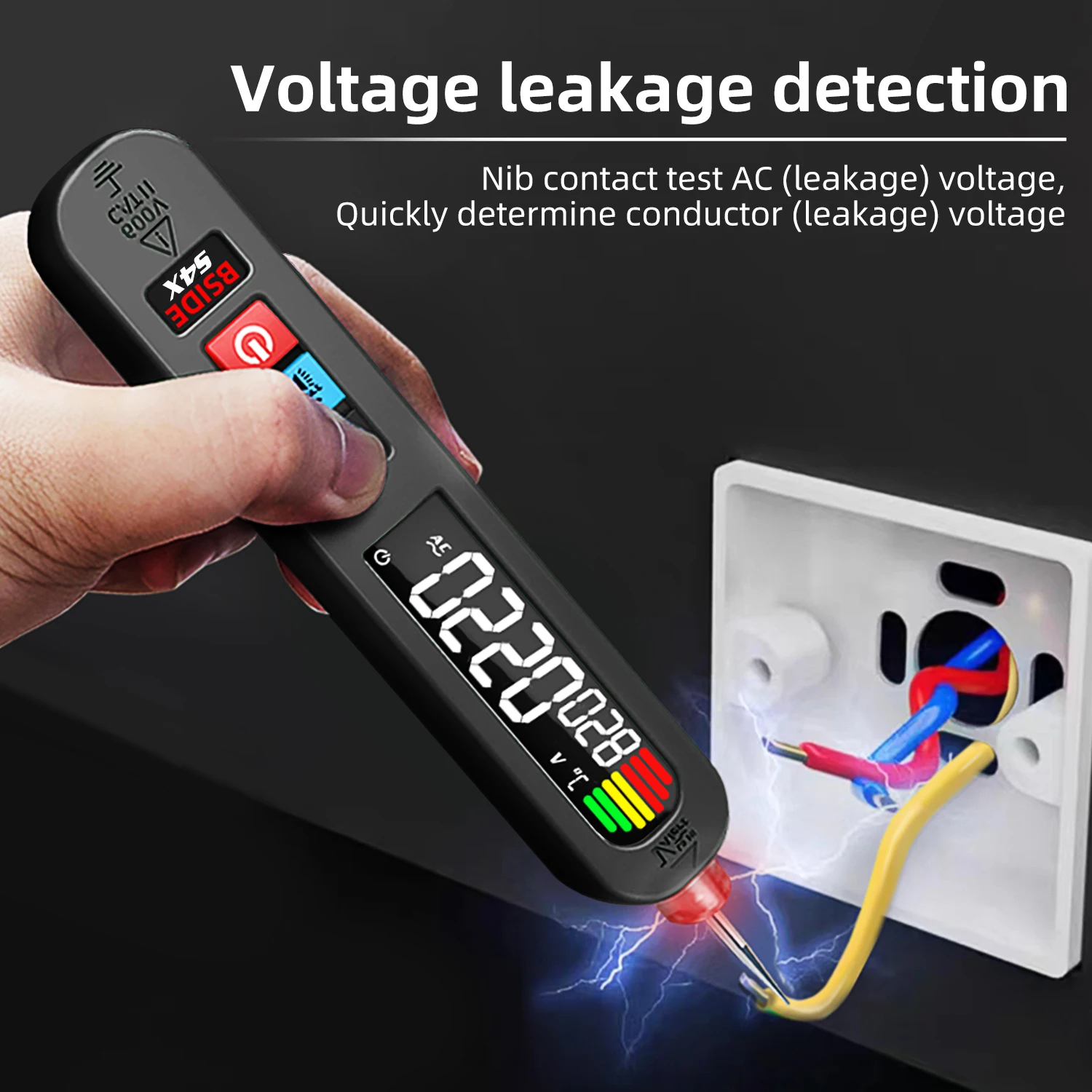 TK HOT BSIDE NEW Voltage Tester Pen 12V-300V Recharge Non-Contact Detection Leakage Live Wire Breakpoint Finder Portable Househo