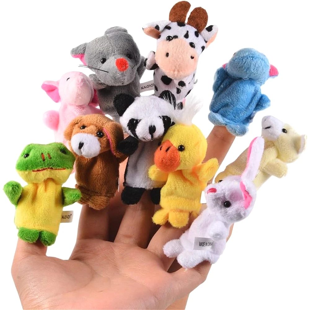 10Pcs Mini Plush Animals Baby Finger Puppet Toys, Inspire Creativity and Imagination, Interactive Party Favors, Christmas Gifts