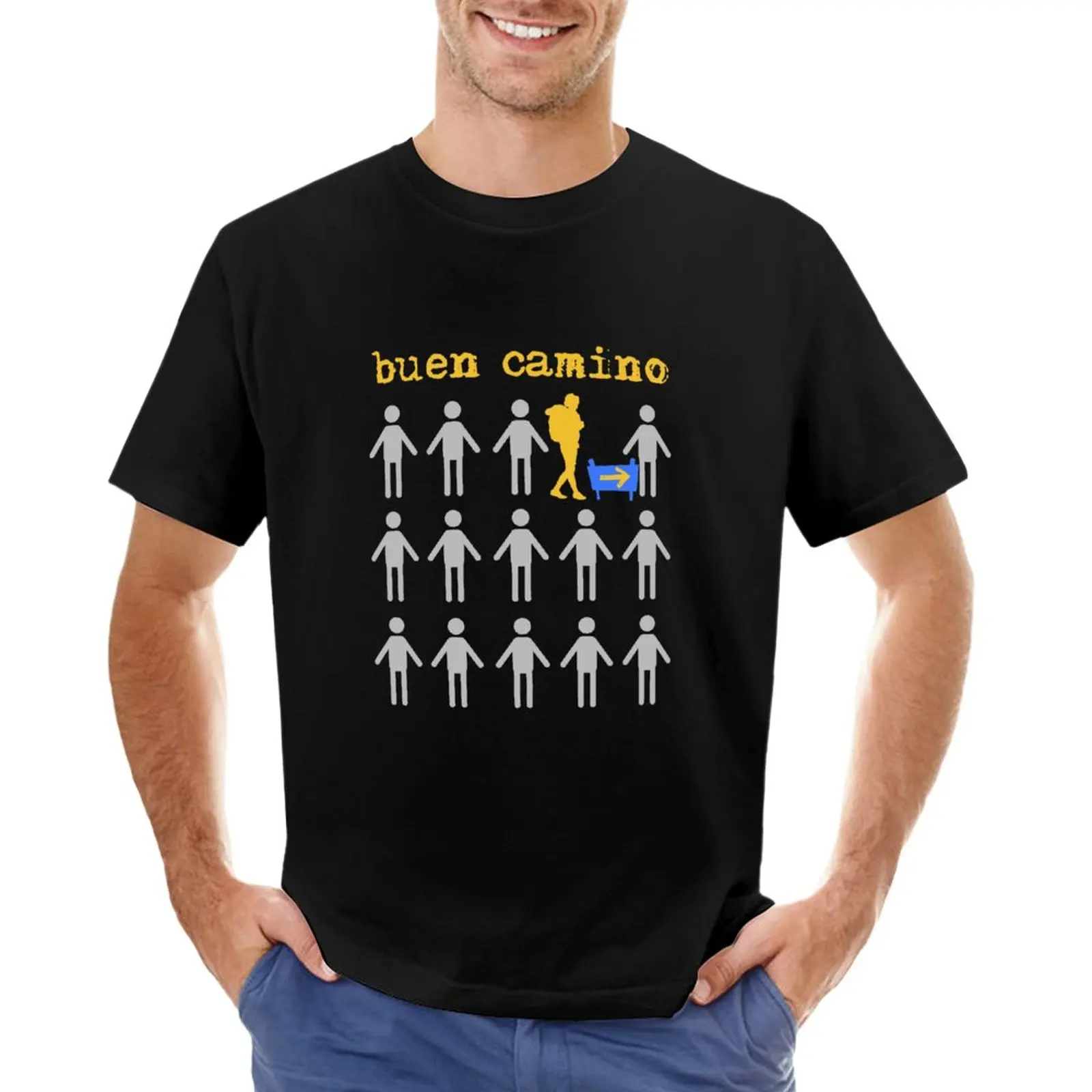 

Buen Camino | Pilgrims Way of St. James Pilgrim greeting hiking T-Shirt quick drying for a boy plain white t shirts men