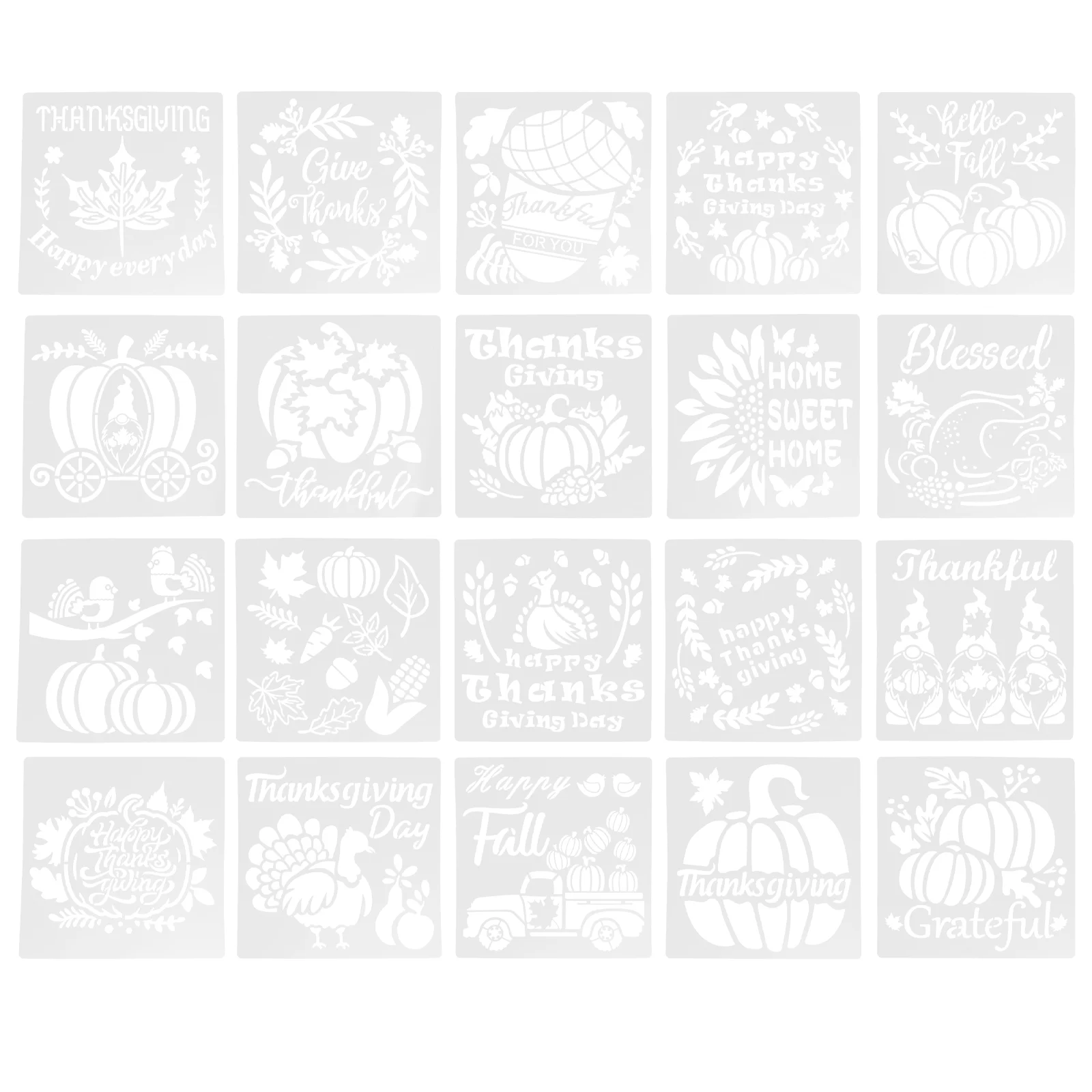 

20 PCS Painting Template Markers Stencil Face Stencils Fall Reusable Lettering