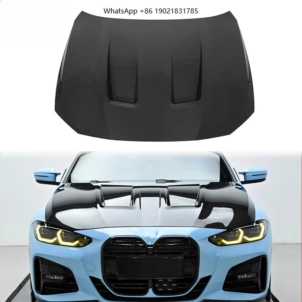 Upgrade Dry Carbon Fiber Vented Engine Hood Glossy Carbon Lightweight Front Bonnet for 2020-2029 G22 G23 G26 420i 430i M440i